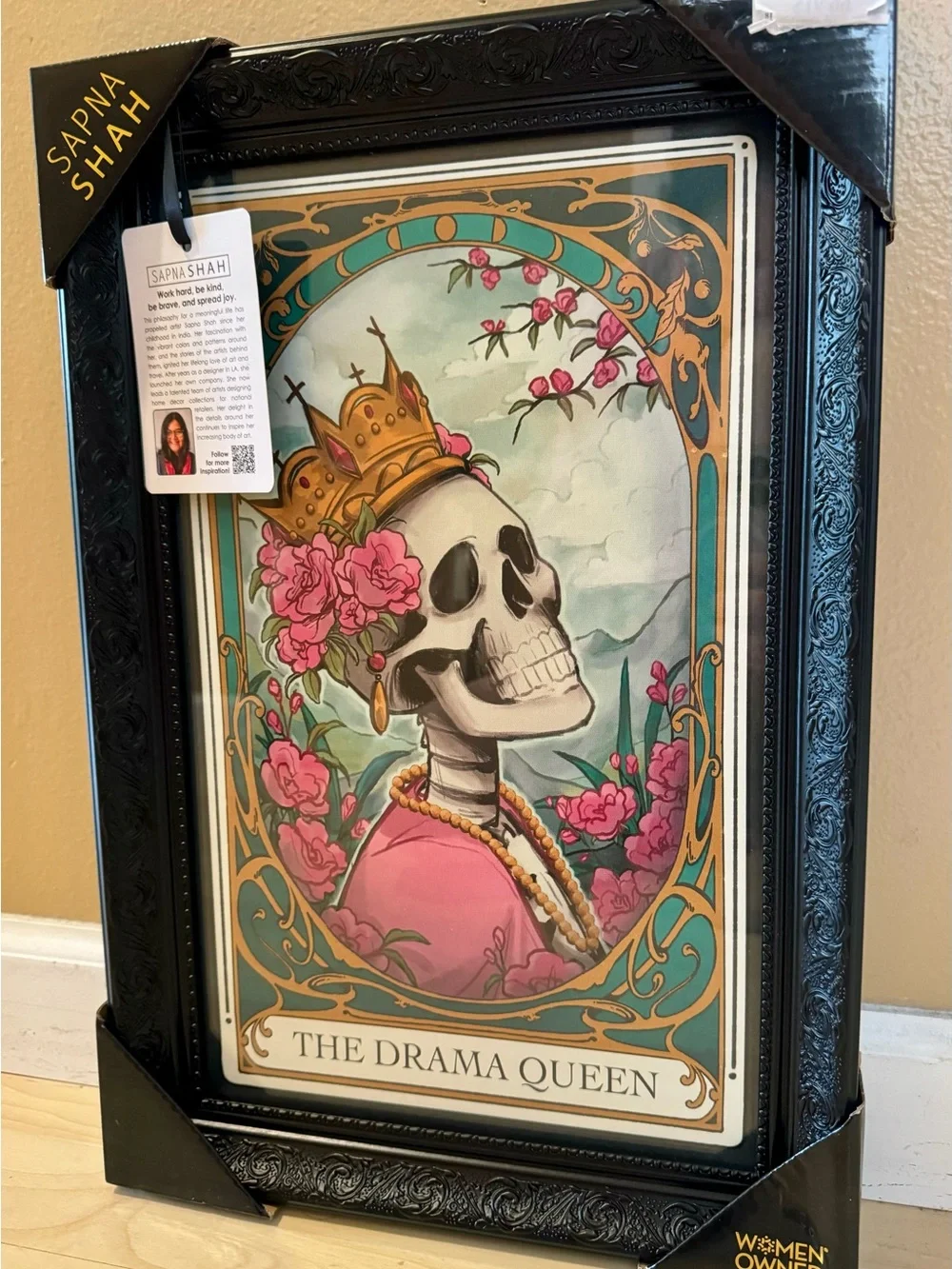 New Sapna Shah Tarot The Drama Queen Celestial Astrology Boho Framed Art 18x12